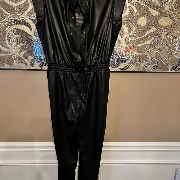 PHILANTHROPY VEGAN LEATHER JUMPSUIT - Picture 2 of 3
